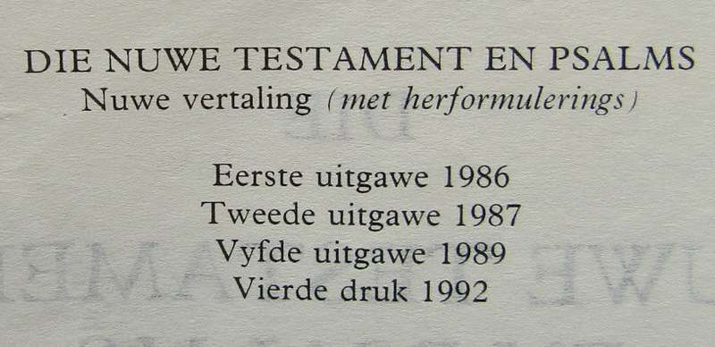 1992 SA Police Afrikaans Pocket Bible
