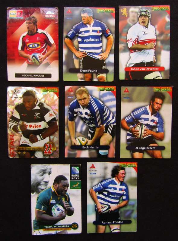 8 Old SA Rugby Trading Cards