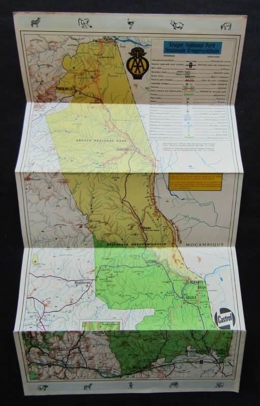 1965 AA Kruger National Park Reference and Route Map Foldout Booklet