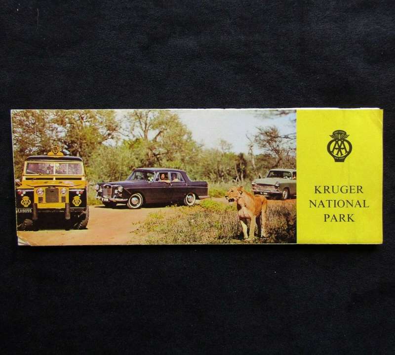 1967 AA Kruger National Park Reference and Route Map Foldout Booklet