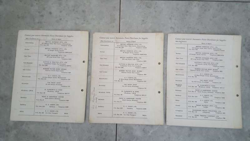 3 Car and Truck Enamel Colour Cards From 1959 and 1960