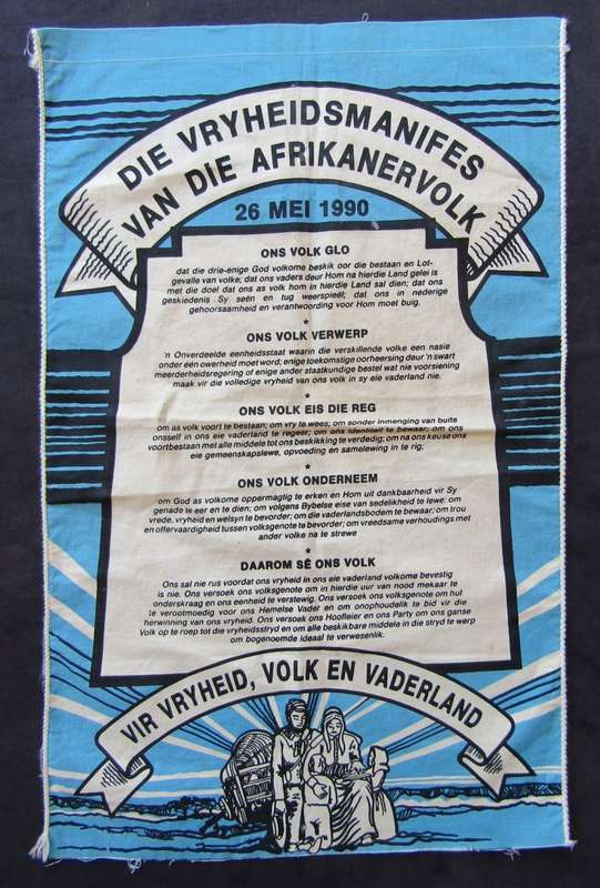 Die Vryheidsmanifes Van Die Afrikanervolk Cloth Banner