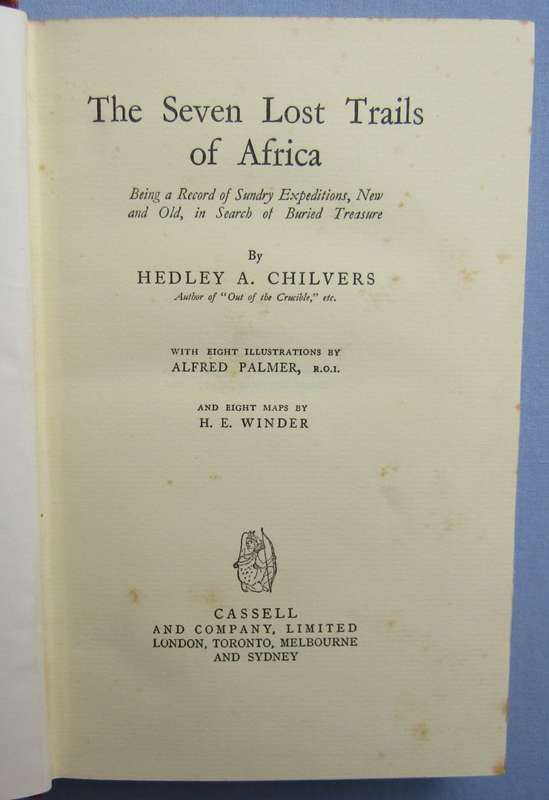 1931 - The Seven Lost Trails of Africa - Hedley A. Chilvers