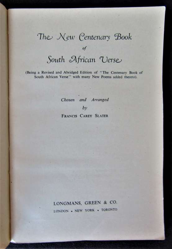 1946 - The Centenary Book of South African Verse