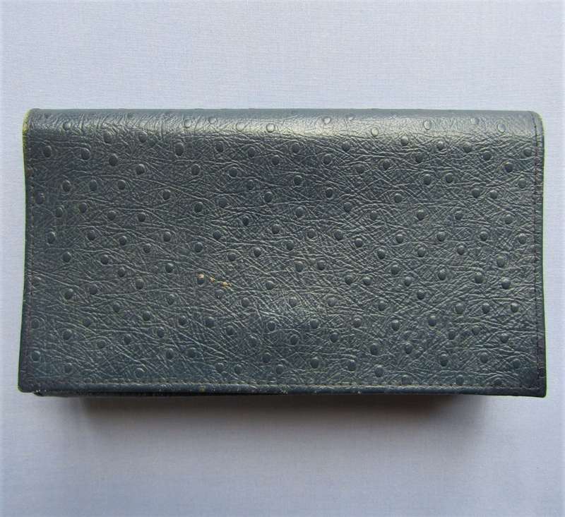 Vintage Dark Blue Ostrich Leather Handbag