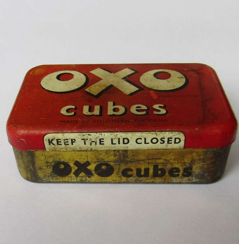 Old Made in Southern Rhodesia Oxo Cubes Metal Tin