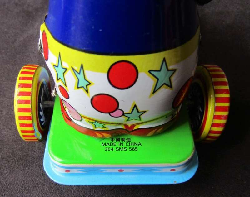 Vintage Circus Drummer Bear Tin Metal Toy