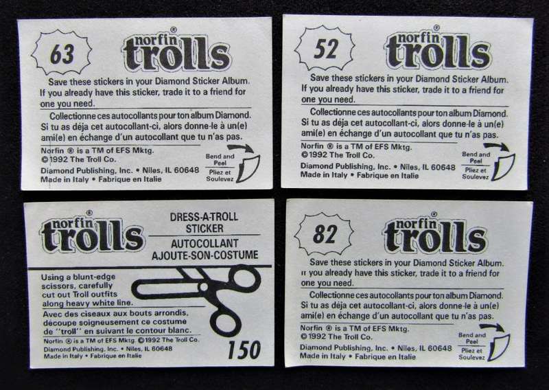 5 Sticker Cards - Trolls (1992)