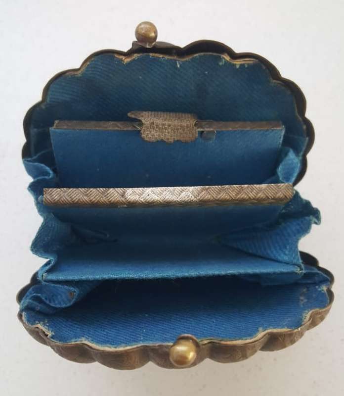 Vintage 100 Year Old Shell Shaped Metal Purse