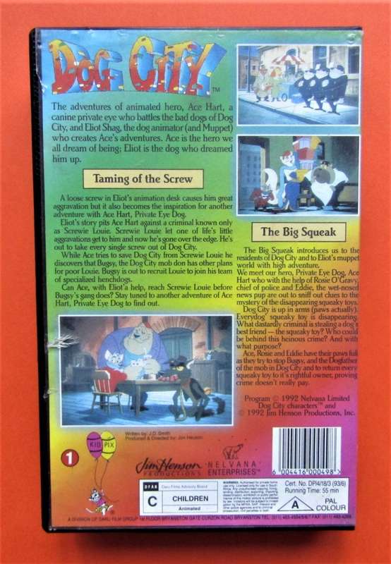 Dog City - Animated TV Series - VHS Video Tape (1992)