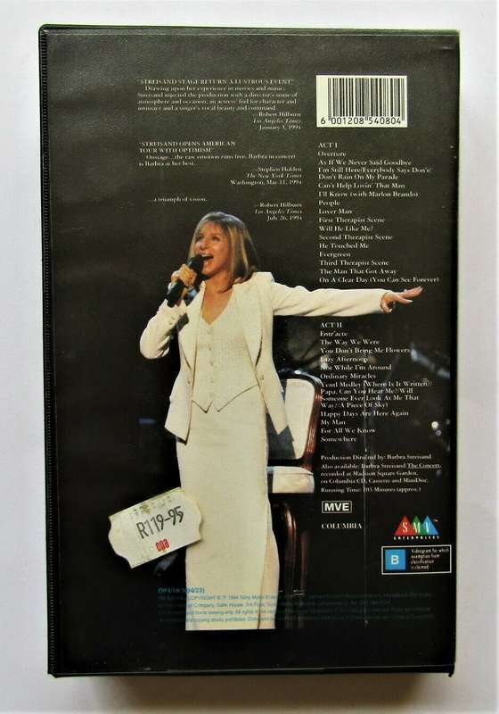 Barbra Streisand - The Concert 1994 - VHS Video Tape