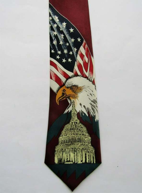 Collectable American Flag and Eagle Neck Tie