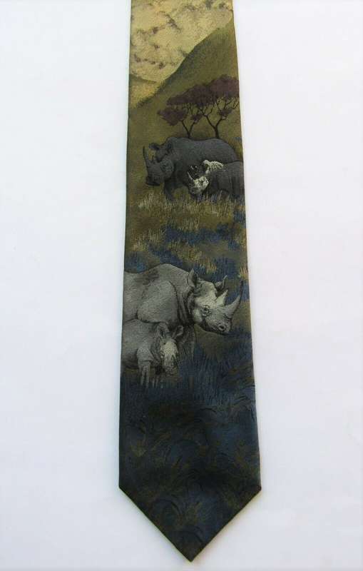 Collectable Rhino Wildlife Neck Tie