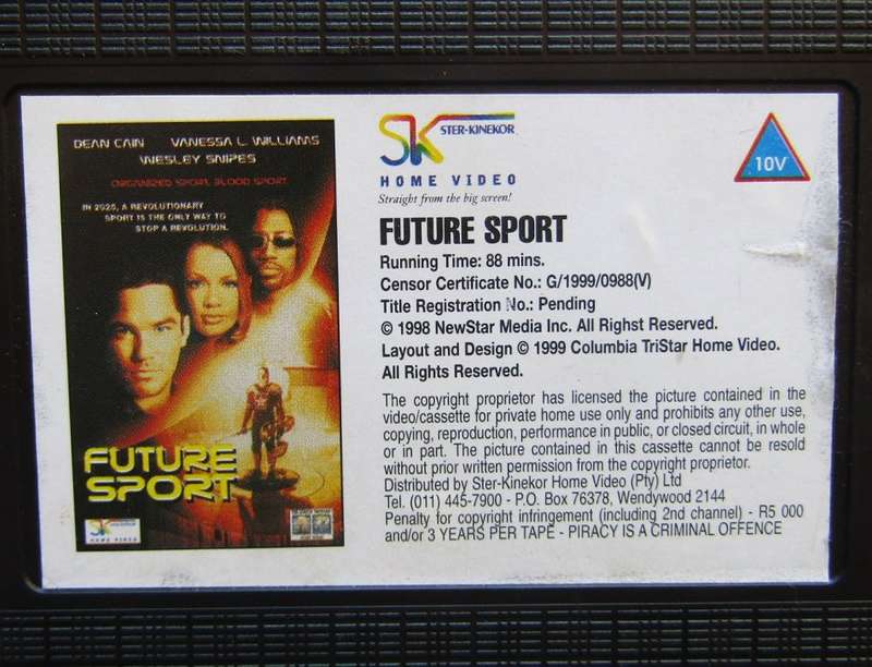 Future Sport - Wesley Snipes - Sci Fi VHS Tape (1999)