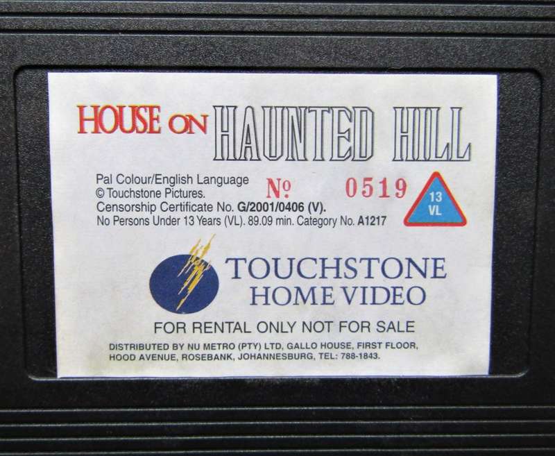 House on Haunted Hill - Horror VHS Tape (2001)