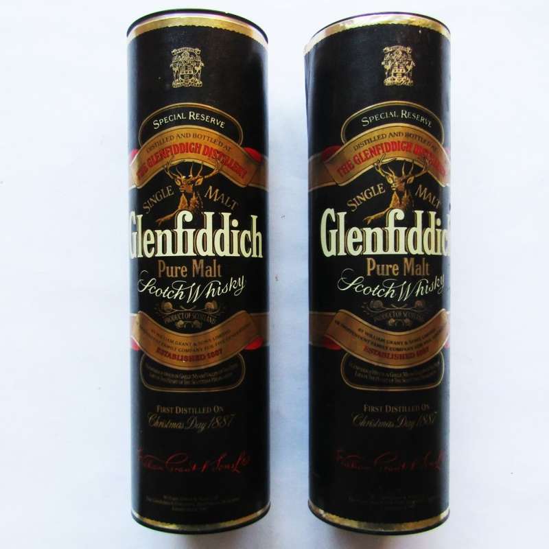 2 Old Glenfiddich Scotch Whisky Tins