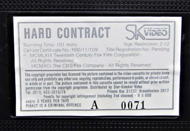 Hard Contract - VHS Tape (1990)