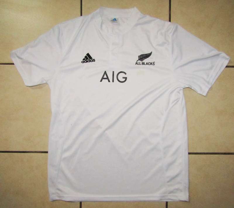 All Blacks Rugby White Adidas Training Jersey