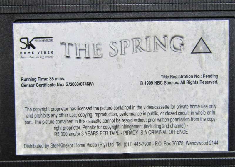 The Spring - Sci-Fi Movie VHS Tape (2000)