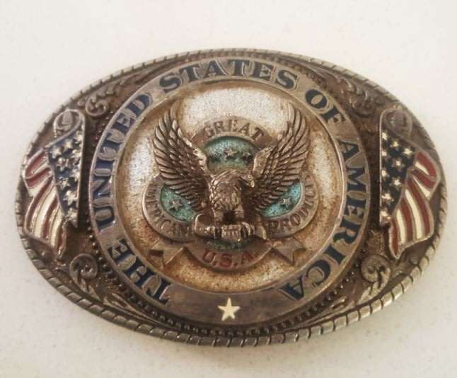 Large USA Metal Belt Buckle