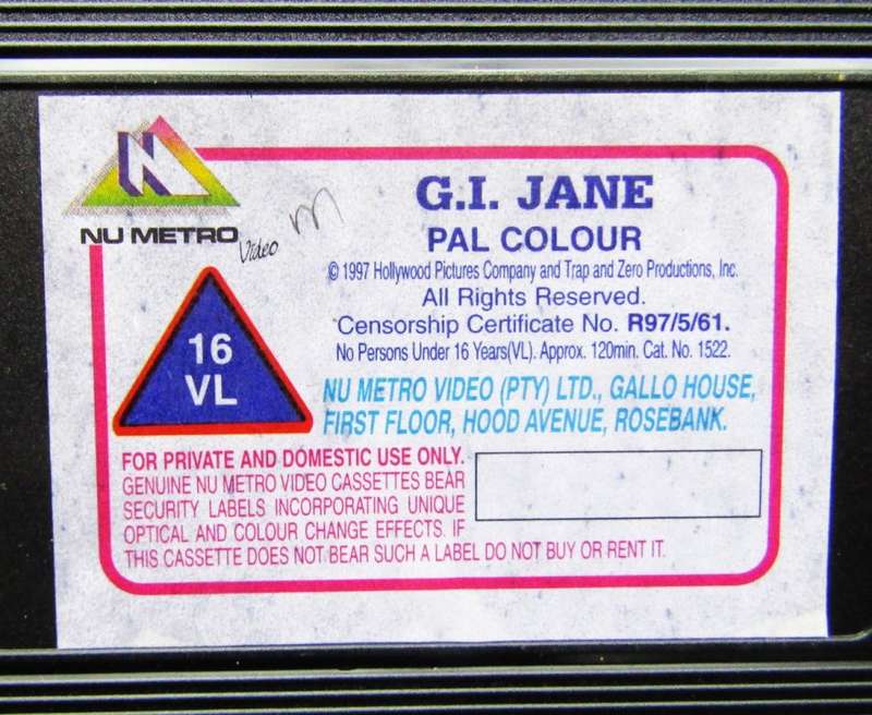 G.I. Jane - Demi Moore - Action VHS Tape (1997)