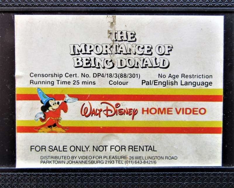 The Importance of Being Donald - Walt Disney VHS Tape (1986)