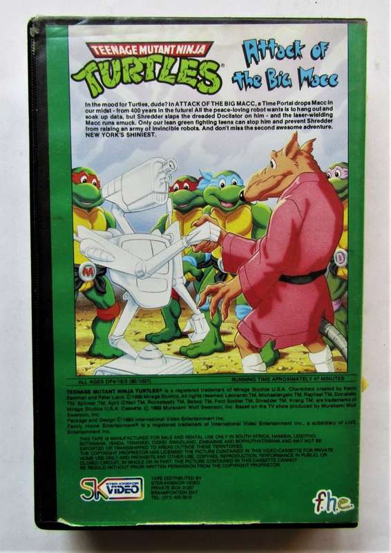 1990 Teenage Mutant Ninja Turtles VHS Video Tape