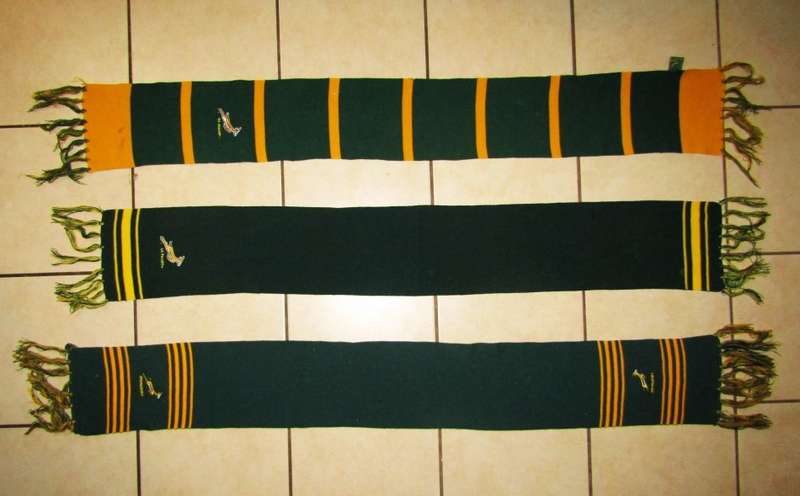 Lot of 3 SA Springbok Rugby Neck Scarfs