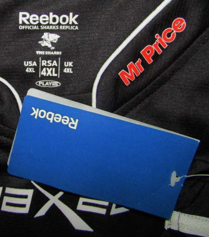 The Sharks Reebok Rugby Jersey - New With Tags