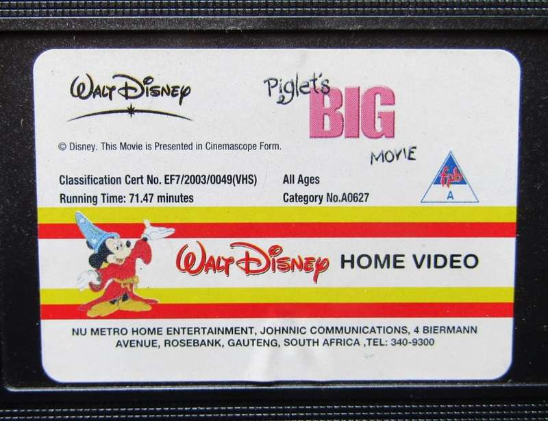Piglet`s Big Movie - Walt Disney Classic - VHS Tape (2003)