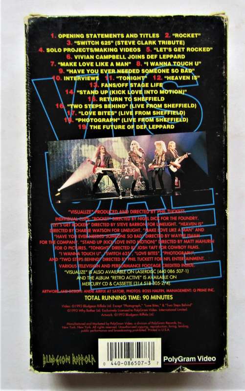 Def Leppard - Visualize - VHS Video Tape (1993)