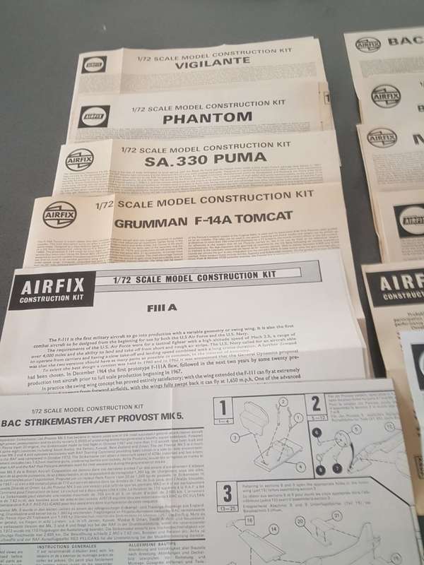13 Old Airfix Aircraft Construction Pamphlets