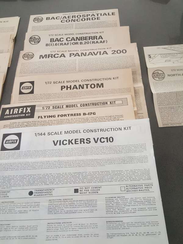 13 Old Airfix Aircraft Construction Pamphlets