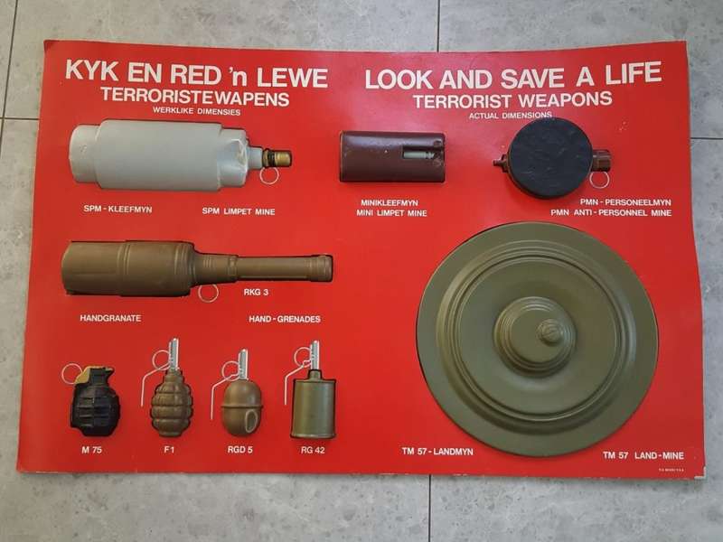 1980's Terrorist Weapons Display Board