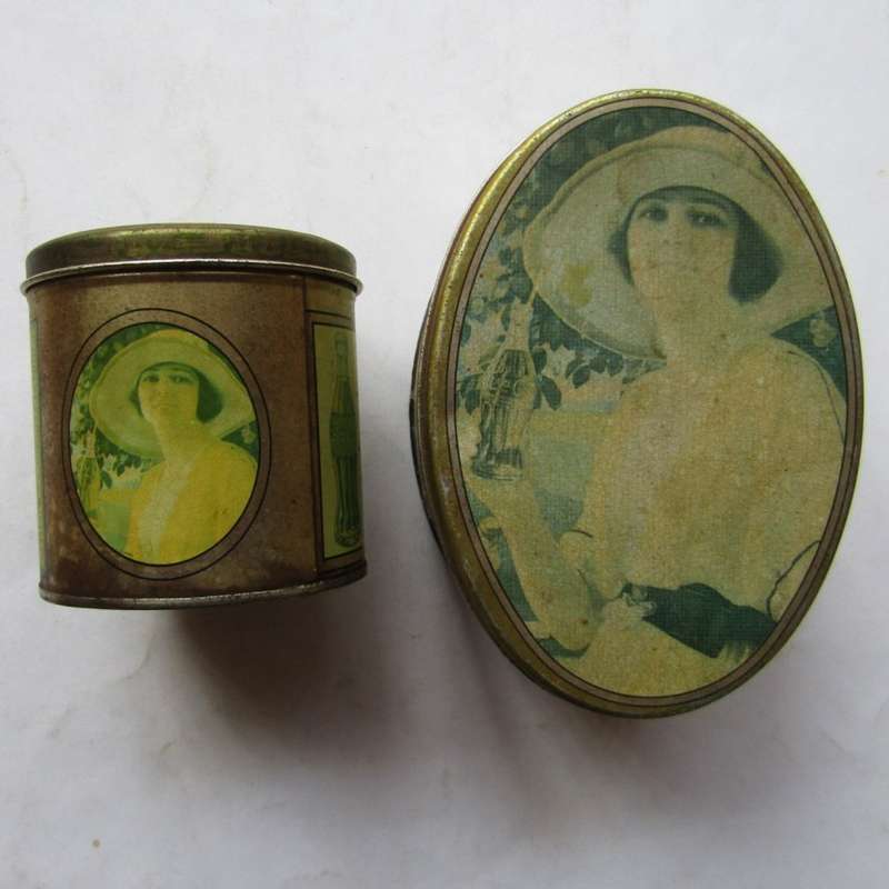 2 Old Coca Cola Metal Tins