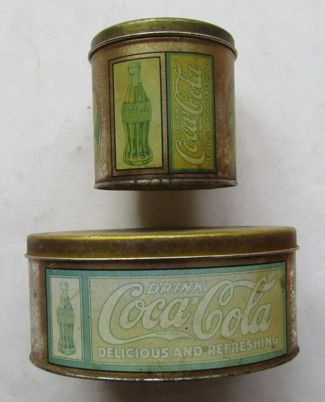 2 Old Coca Cola Metal Tins