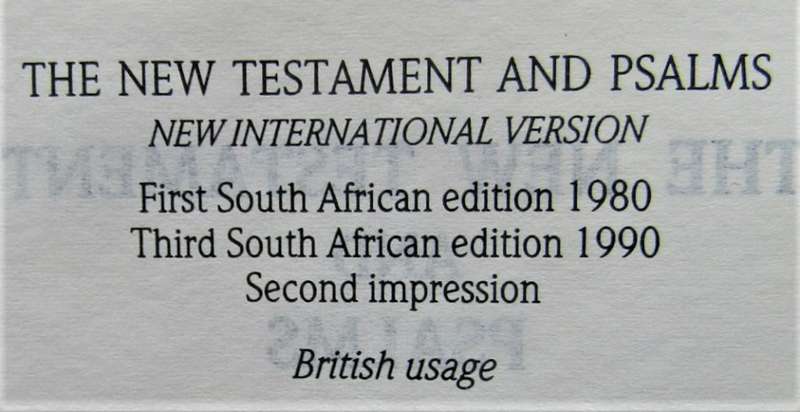 1990 SADF Chaplain Service English Pocket Bible