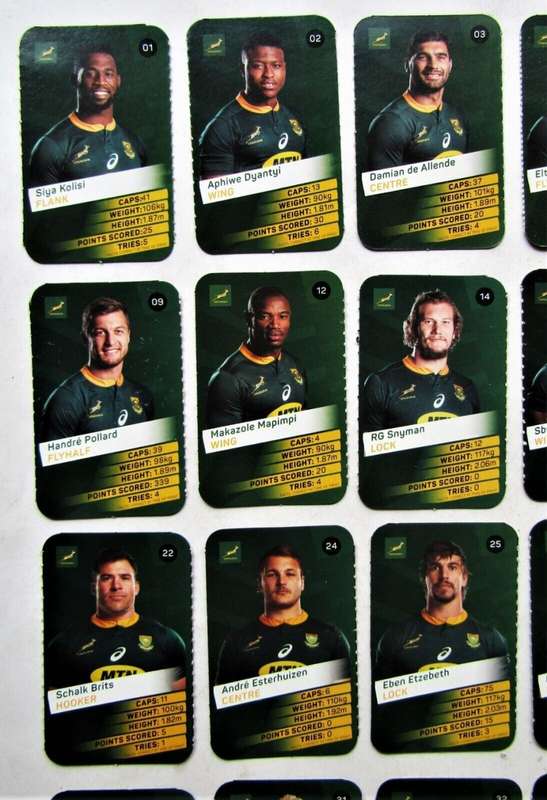 Lot of 30 Springbok Rugby Super Trading Cards