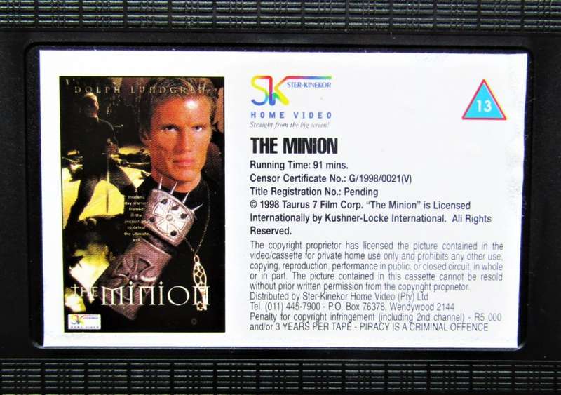 The Minion - Dolph Lundgren - Horror VHS Tape (1998)