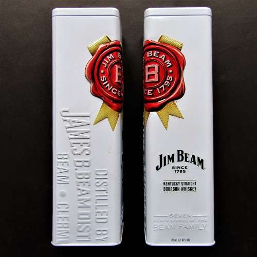 2 Jim Beam Bourbon Whiskey Tins