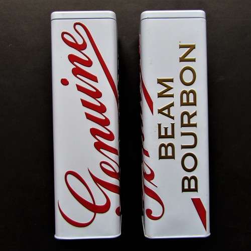 2 Jim Beam Bourbon Whiskey Tins