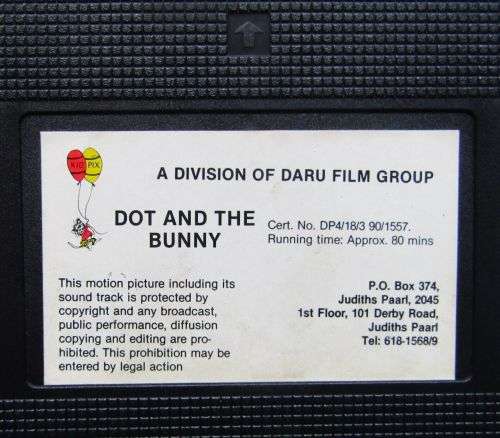 Dot and the Bunny - Animation VHS Tape (1990)