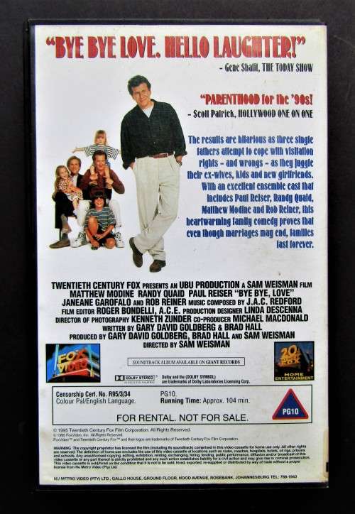 Bye Bye Love - Matthew Modine - Comedy VHS Tape (1995)