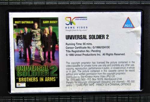 Universal Soldier 2 - Matt Battaglia - Action Sci-Fi Movie VHS Tape (1998)