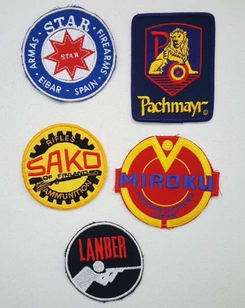 5 Old Cloth Firearm Badges