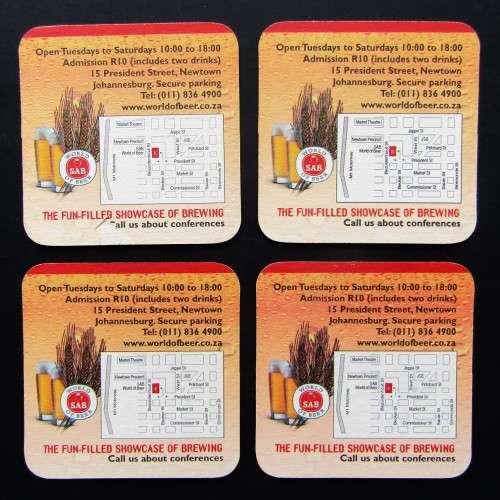 Lot 4 SAB World of Beer Coasters
