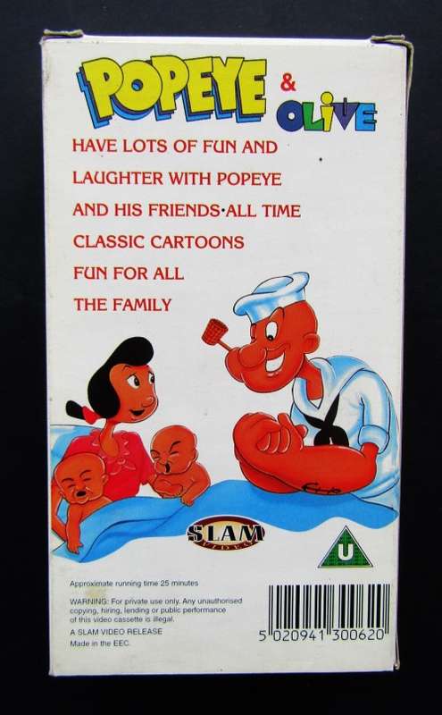 Old Popeye & Olive Cartoon VHS Video Tape