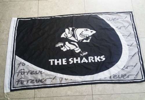 Large Sharks Rugby Flag