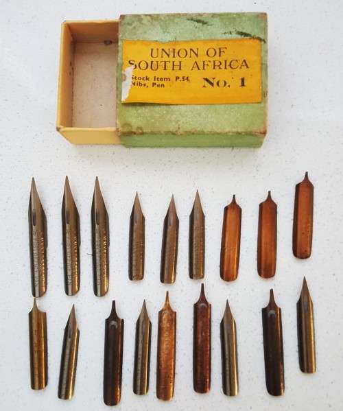 Lot of 18 Assorted Vintage Ink Pen Nibs in Box