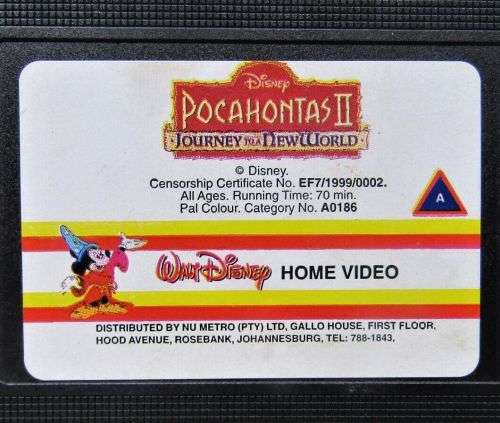 Pocahontas II: Journey to a New World - Disney VHS Tape (1999)